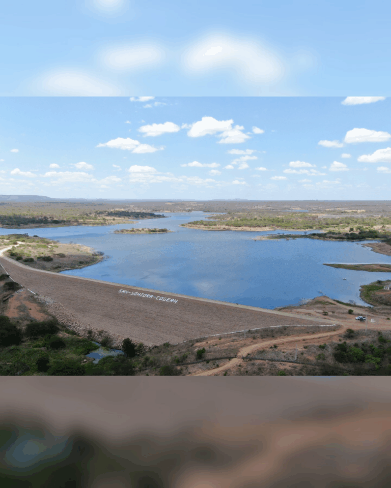 Comissão Gestora do Açude Benguê, em Aiuaba, acompanha operação de liberação de água.